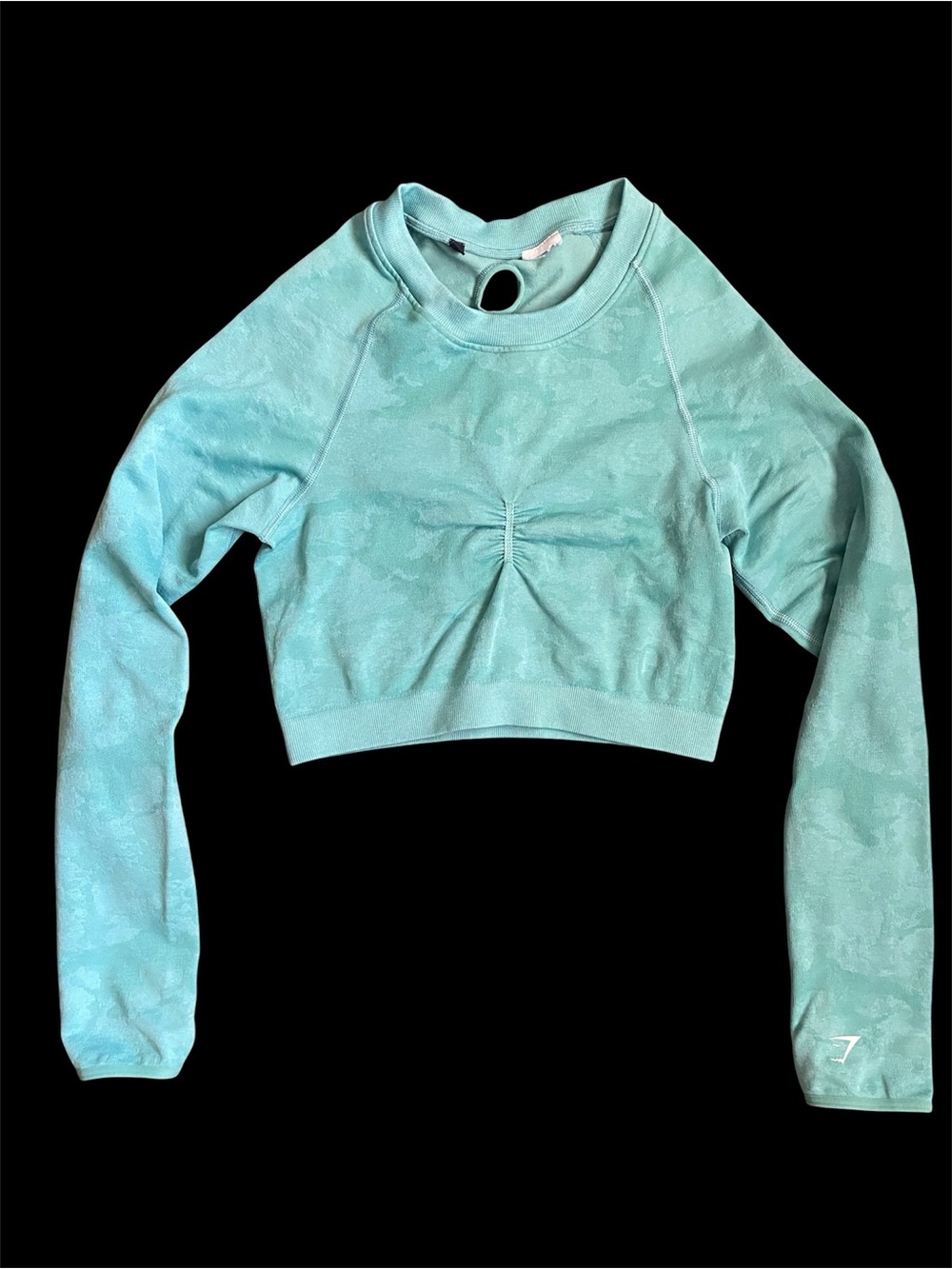 Gymshark Camo Cropped Top in Aqua